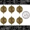 Antiqued Brass Spinner Two Ring Connectors - Set of Six - AB-2C81